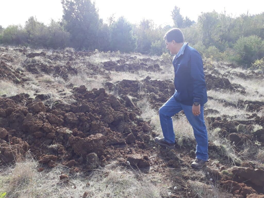 Preparación de suelo para reforestación en el predio General José María Bari, Linares